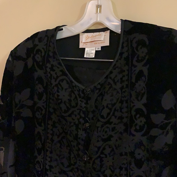 Vintage yolanda designer collection velvet pants suit SZ 16 (runs small) - Picture 2 of 15